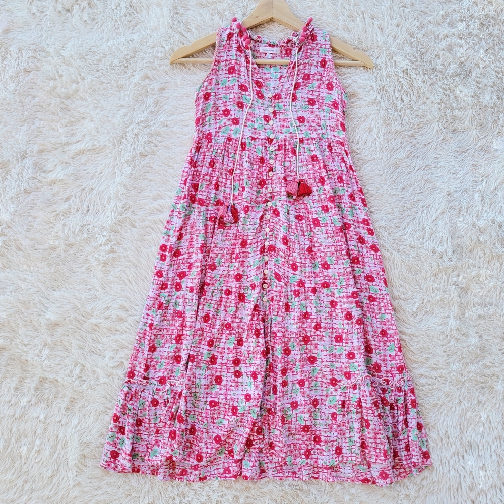 Poupette St Barth Clara Floral Tiered‎ Midi Dress